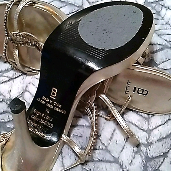 Bakers Gold Rhinestone Heels - Picture 2 of 5